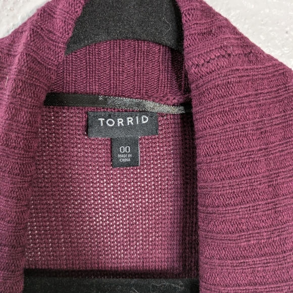 Torrid Women's Burgundy and Black Ombre Sweater - Picture 3 of 3